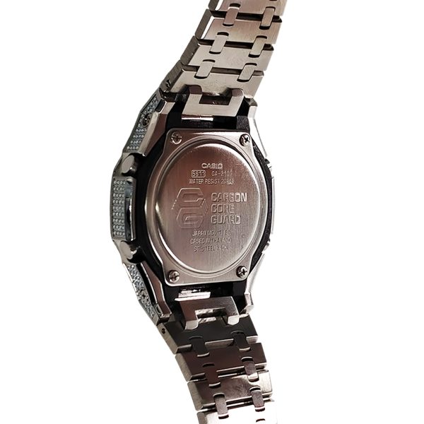 Кастомные часы Casio G-Shock Расплавленный Кристалл Рисованное Пламя, алые, вид сбоку. CasiOAK Custom, кастомные часы Casi...